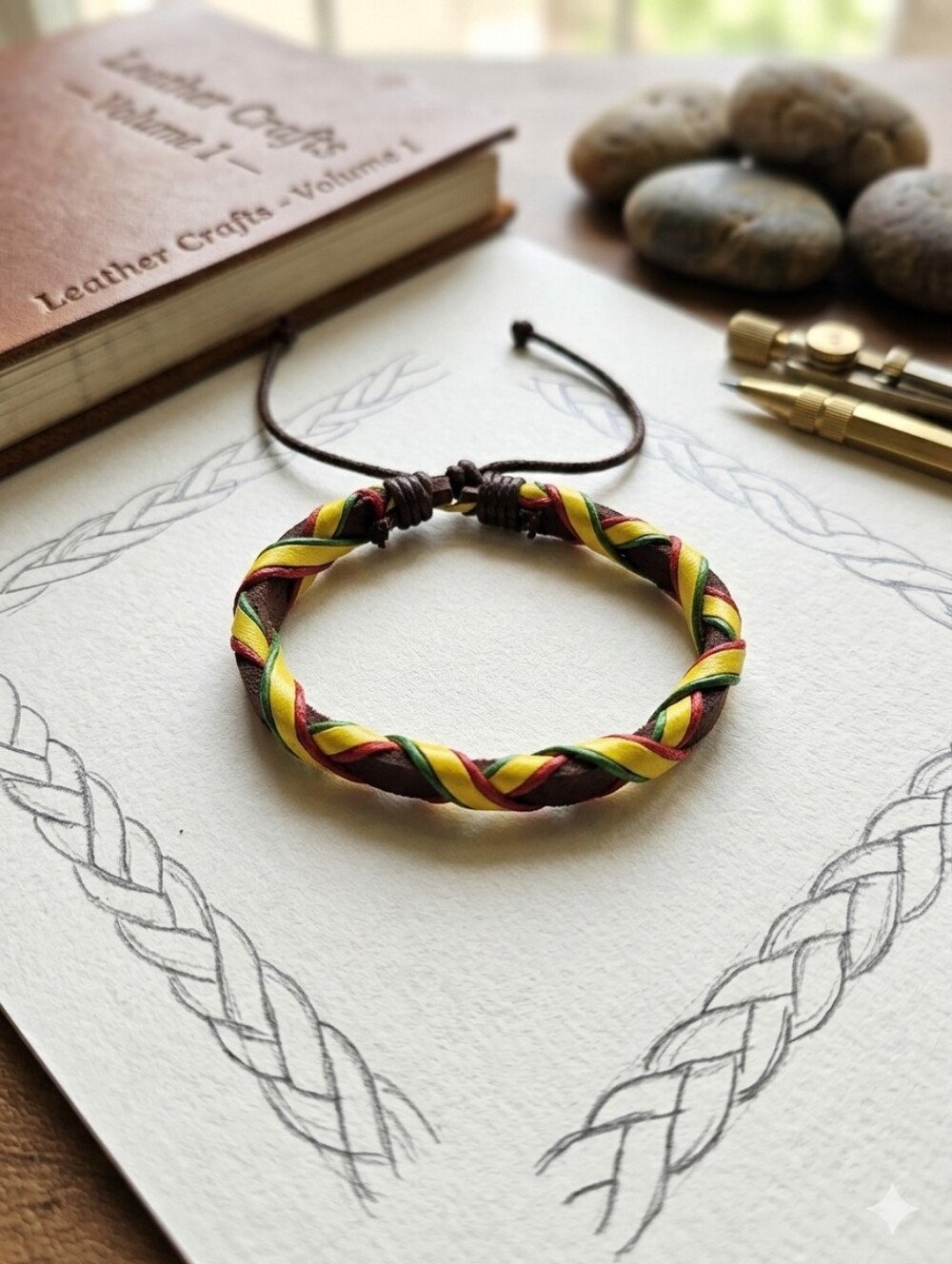 Handmade Multicolor Braided Leather Bracelet - Men Accessories